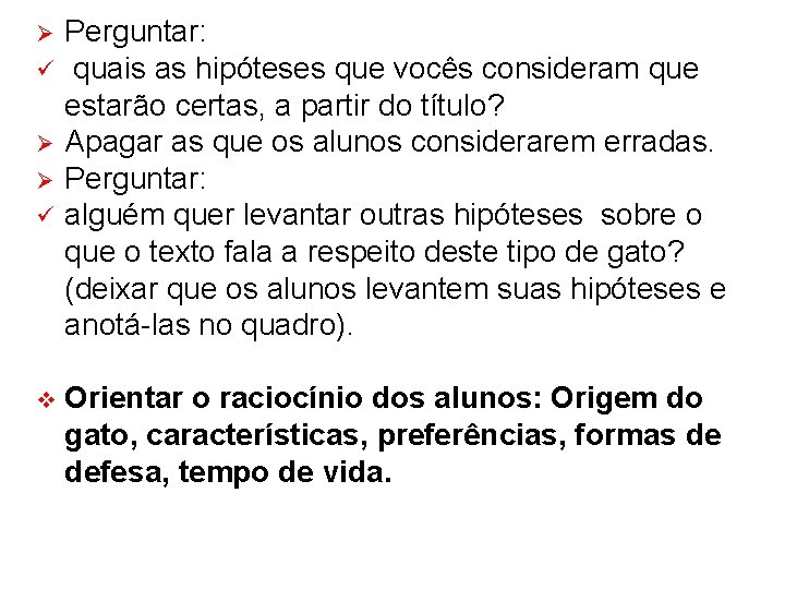  Perguntar: quais as hipóteses que vocês consideram que estarão certas, a partir do