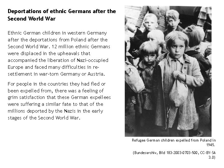 Deportations of ethnic Germans after the Second World War Ethnic German children in western