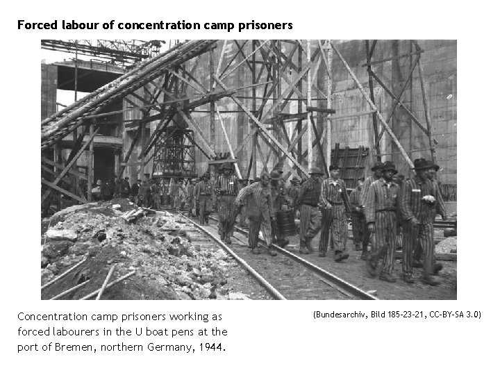 Forced labour of concentration camp prisoners Concentration camp prisoners working as forced labourers in