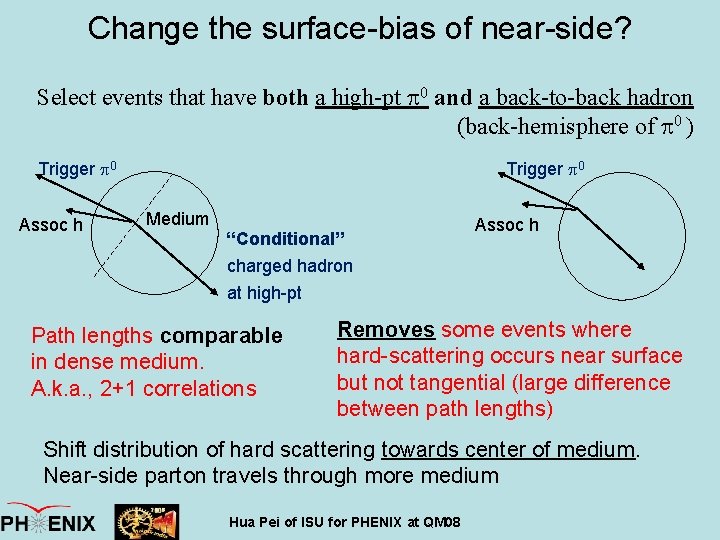 Change the surface-bias of near-side? Select events that have both a high-pt p 0