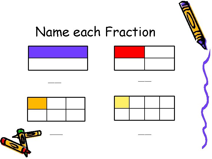 Name each Fraction ____ 