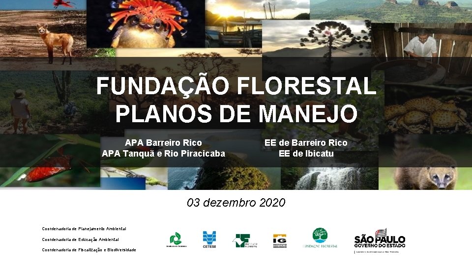 FUNDAÇÃO FLORESTAL PLANOS DE MANEJO APA Barreiro Rico APA Tanquã e Rio Piracicaba EE