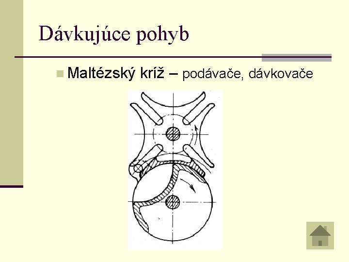 Dávkujúce pohyb n Maltézský kríž – podávače, dávkovače 