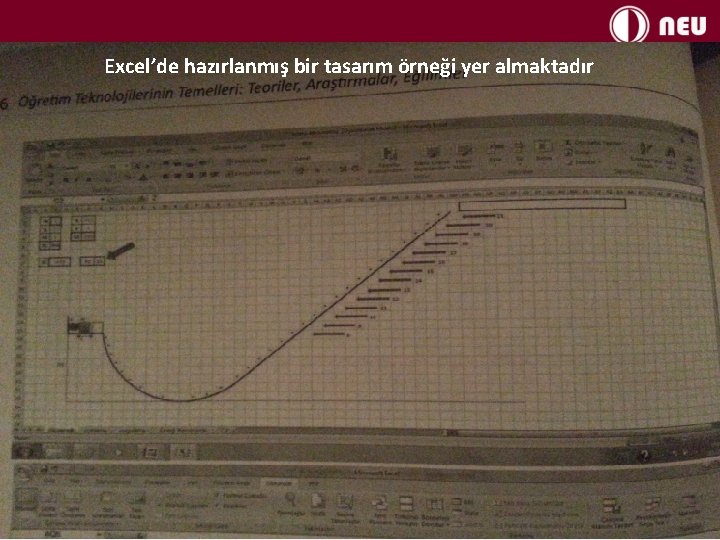 Excel’de hazırlanmış bir tasarım örneği yer almaktadır 