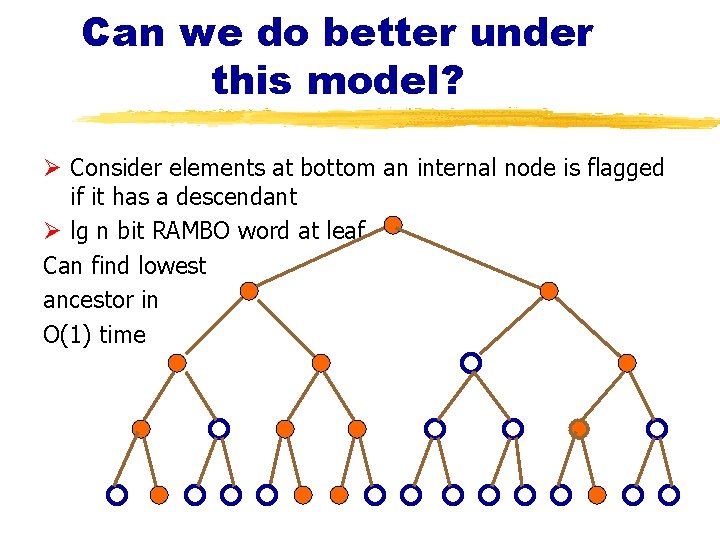 Can we do better under this model? Ø Consider elements at bottom an internal