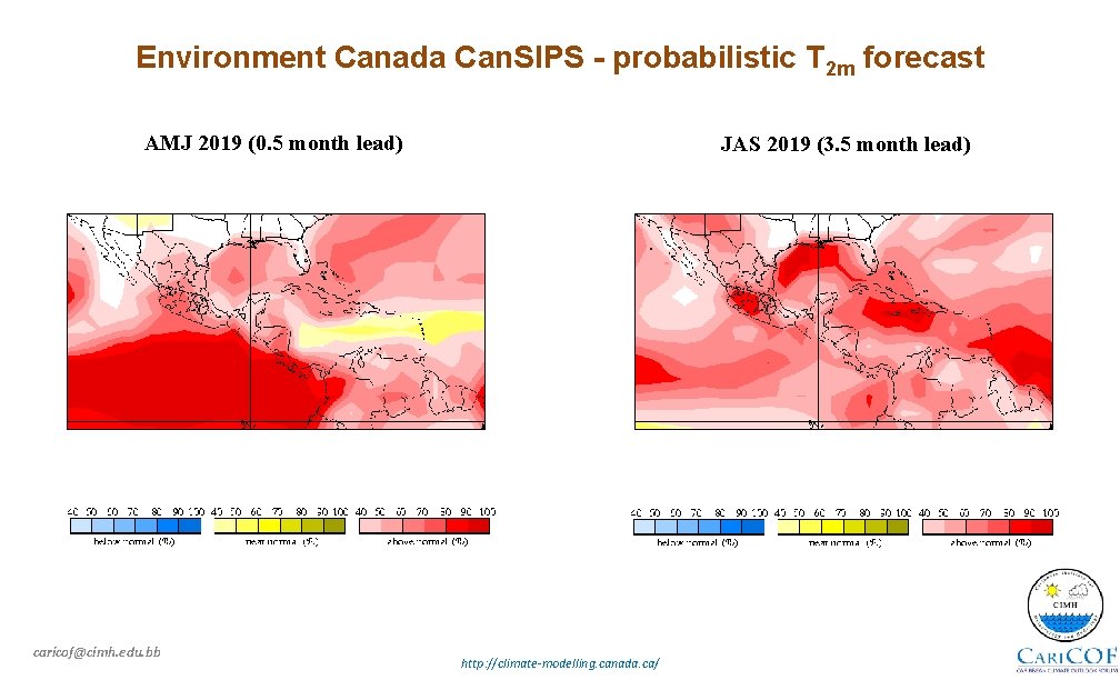 Environment Canada Can. SIPS - probabilistic T 2 m forecast AMJ 2019 (0. 5