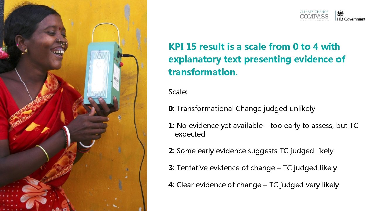 KPI 15 result is a scale from 0 to 4 with explanatory text presenting KPI 15 result is a scale from 0 to 4 with explanatory text presenting