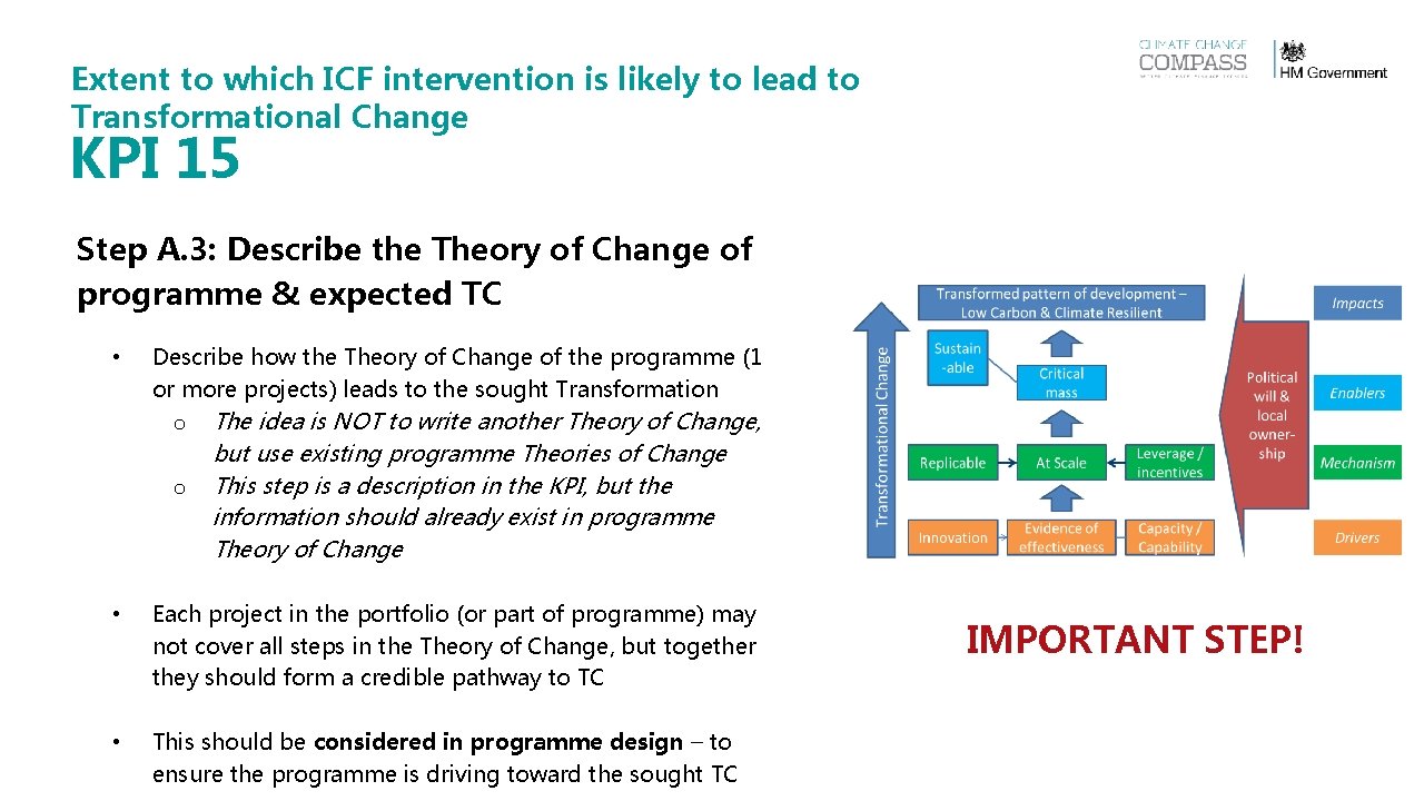 Extent to which ICF intervention is likely to lead to Transformational Change KPI 15 Extent to which ICF intervention is likely to lead to Transformational Change KPI 15