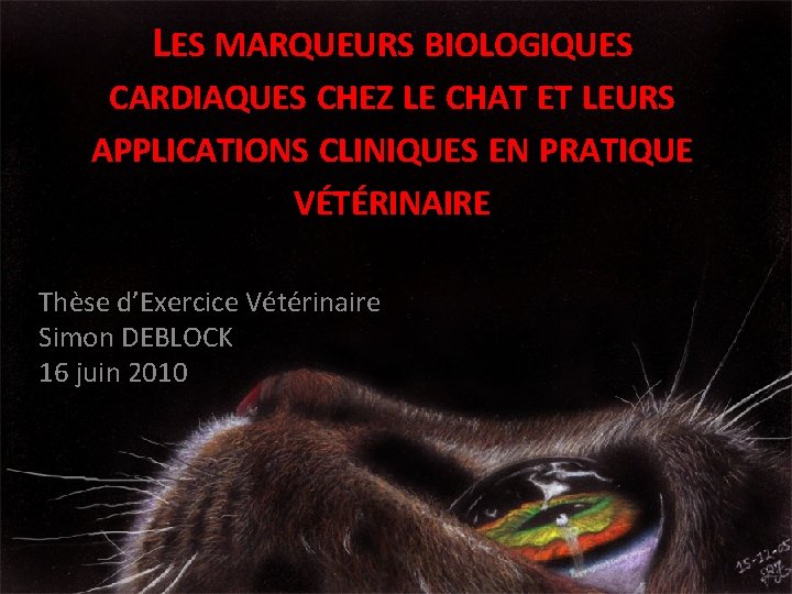 LES MARQUEURS BIOLOGIQUES CARDIAQUES CHEZ LE CHAT ET LEURS APPLICATIONS CLINIQUES EN PRATIQUE VÉTÉRINAIRE