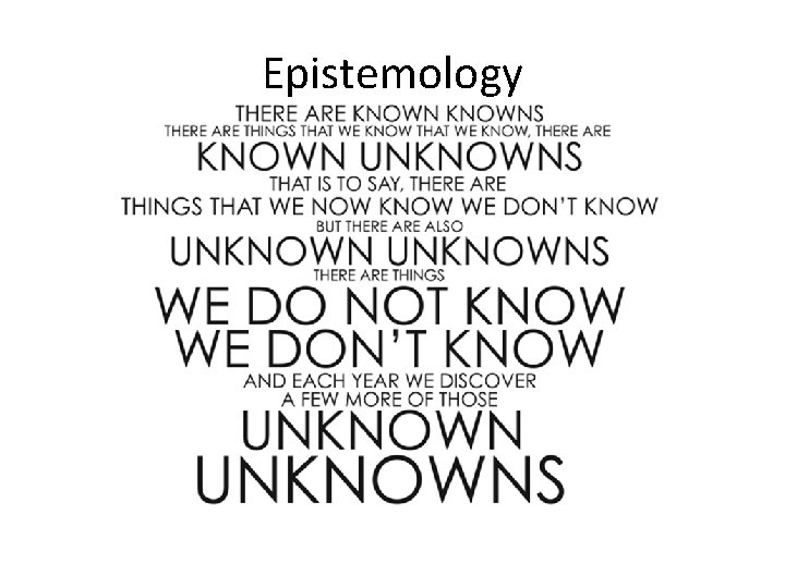 Epistemology 