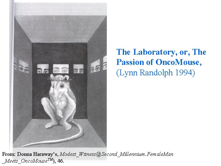 The Laboratory, or, The Passion of Onco. Mouse, (Lynn Randolph 1994) From: Donna Haraway’s,