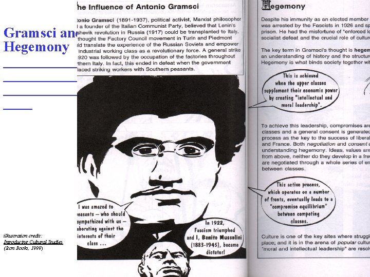 Gramsci and Hegemony ___________ ____ ilkustration credit: Introducing Cultural Studies (Icon Books, 1999) 