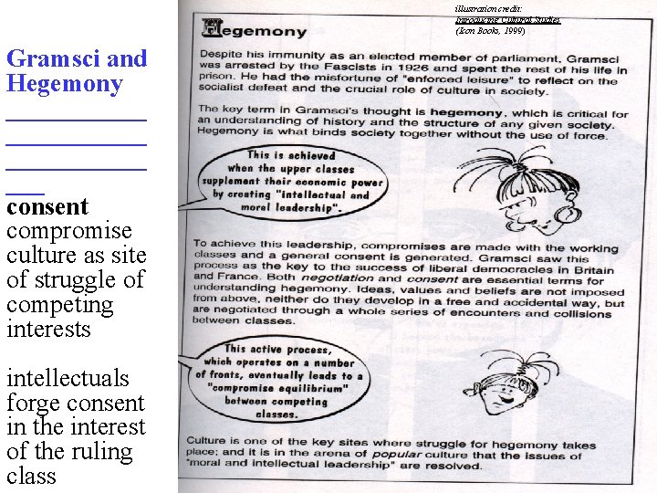 illustration credit: Introducing Cultural Studies (Icon Books, 1999) Gramsci and Hegemony ___________ ___ consent