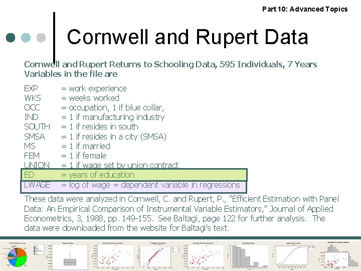 Part 10: Advanced Topics Cornwell and Rupert Data Cornwell and Rupert Returns to Schooling