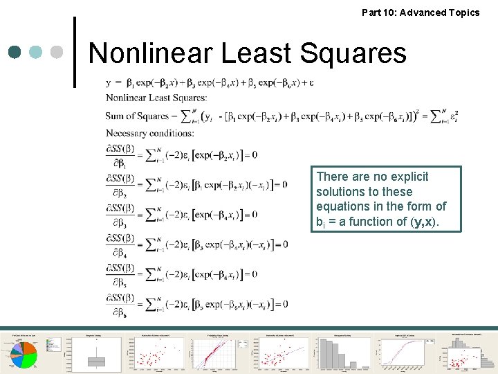 Part 10: Advanced Topics Nonlinear Least Squares There are no explicit solutions to these