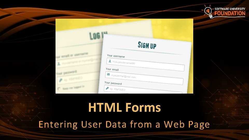 HTML Forms Entering User Data from a Web Page 