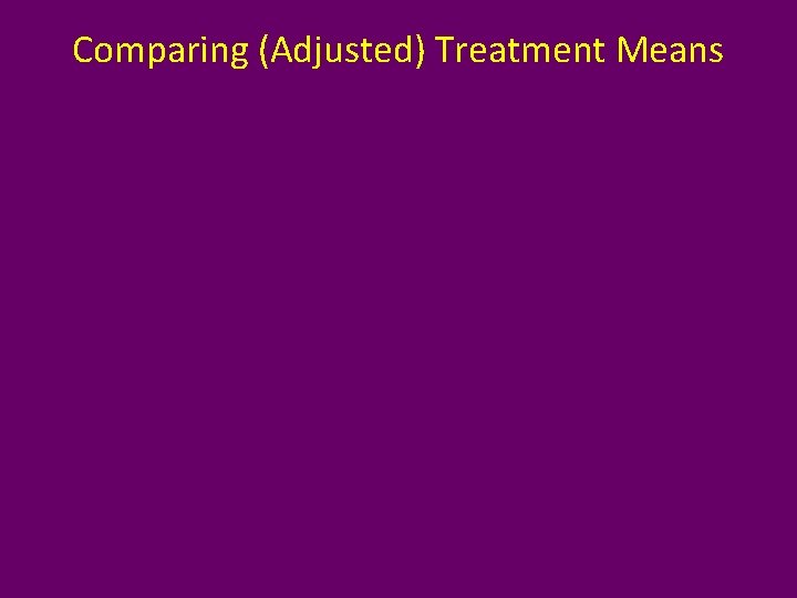 Comparing (Adjusted) Treatment Means 