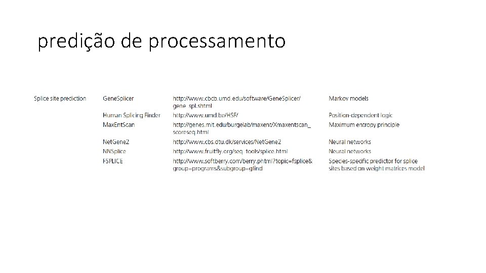 predição de processamento 