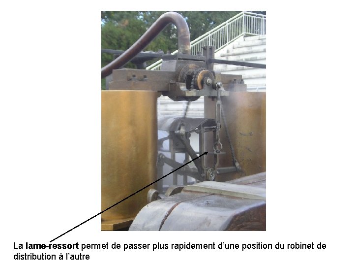 La lame-ressort permet de passer plus rapidement d’une position du robinet de distribution à