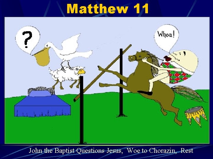 Matthew 11 John the Baptist Questions Jesus, Woe to Chorazin, Rest 