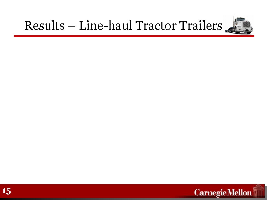 Results – Line-haul Tractor Trailers 15 