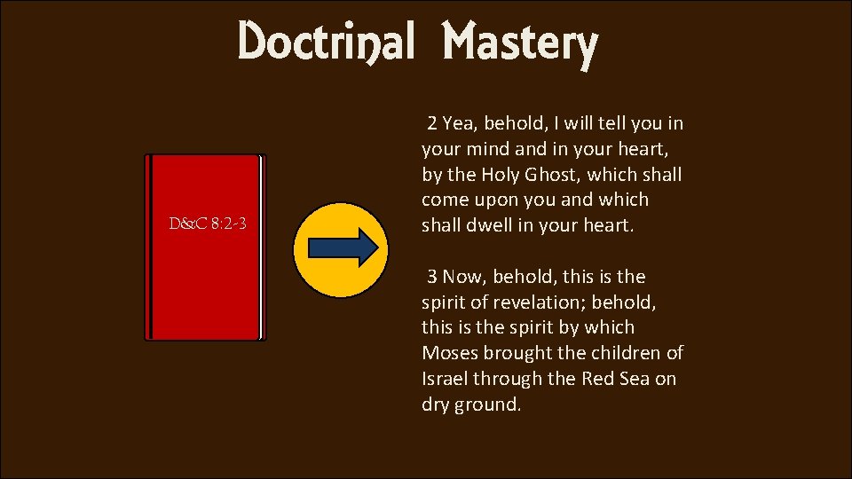 Doctrinal Mastery D&C 8: 2 -3 2 Yea, behold, I will tell you in