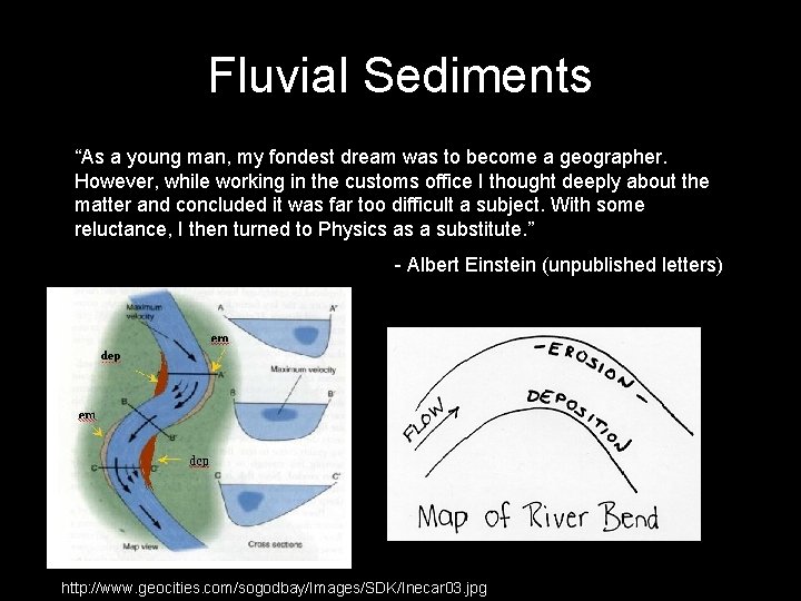 Fluvial Sediments “As a young man, my fondest dream was to become a geographer.