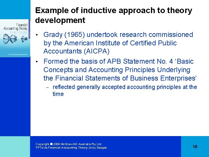 Example of inductive approach to theory development Grady (1965) undertook research commissioned by the