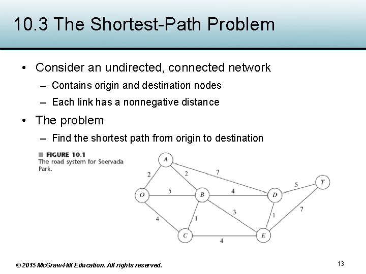 10. 3 The Shortest-Path Problem • Consider an undirected, connected network – Contains origin 10. 3 The Shortest-Path Problem • Consider an undirected, connected network – Contains origin