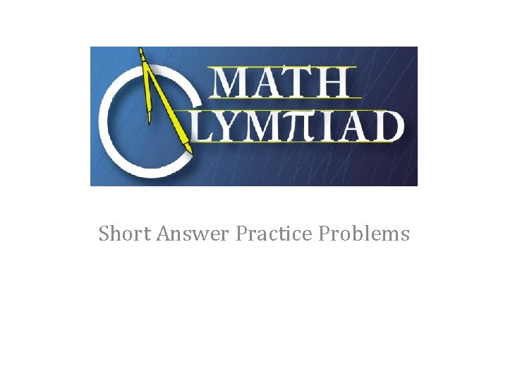 Short Answer Practice Problems 