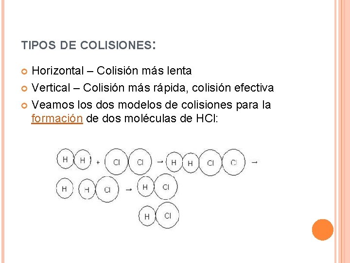 TIPOS DE COLISIONES: Horizontal – Colisión más lenta Vertical – Colisión más rápida, colisión