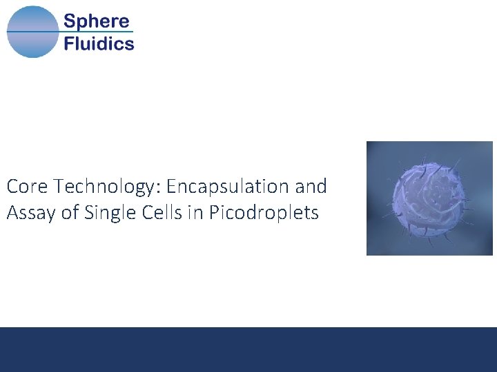 Core Technology: Encapsulation and Assay of Single Cells in Picodroplets Name, Date and Conference/Client