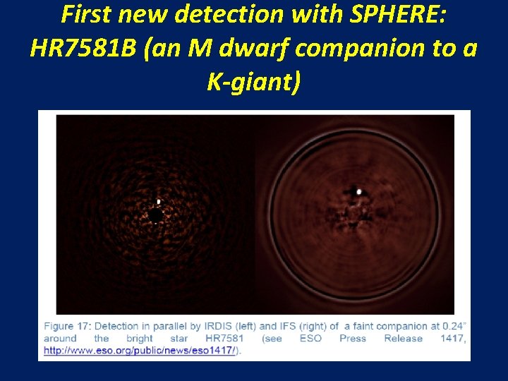 First new detection with SPHERE: HR 7581 B (an M dwarf companion to a