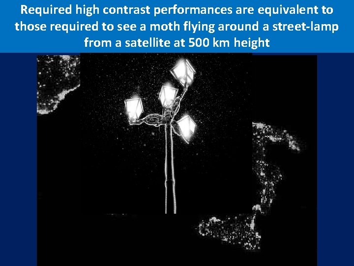 Required high contrast performances are equivalent to those required to see a moth flying