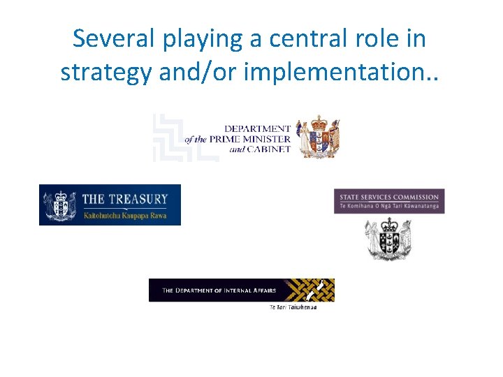 Several playing a central role in strategy and/or implementation. . 