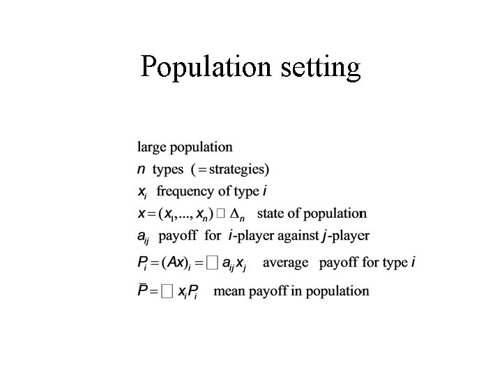 Population setting 