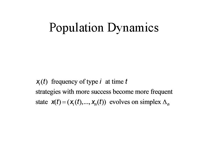 Population Dynamics 