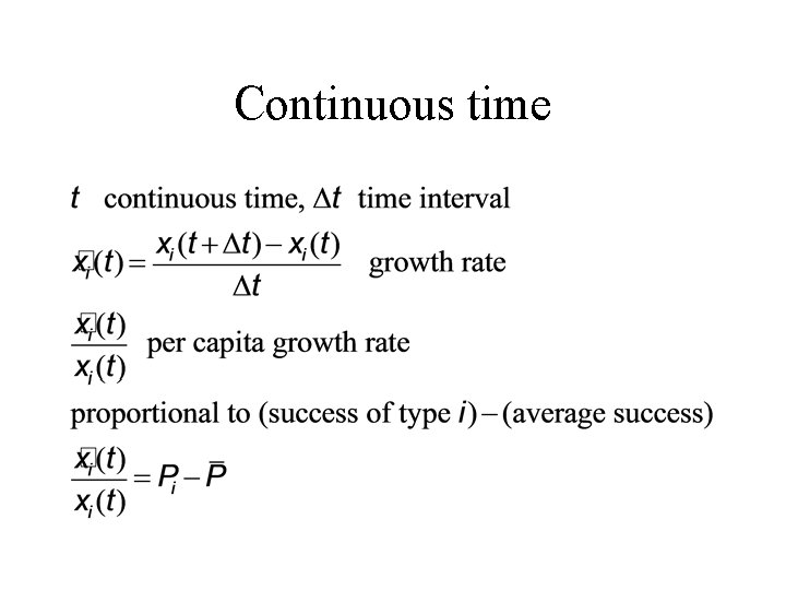 Continuous time 