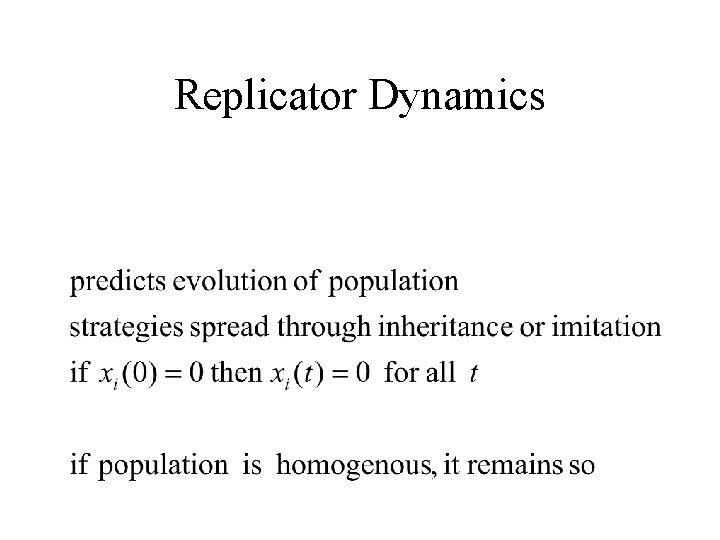 Replicator Dynamics 