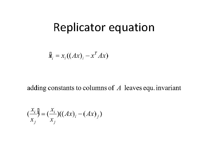 Replicator equation 