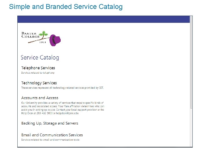 Simple and Branded Service Catalog 