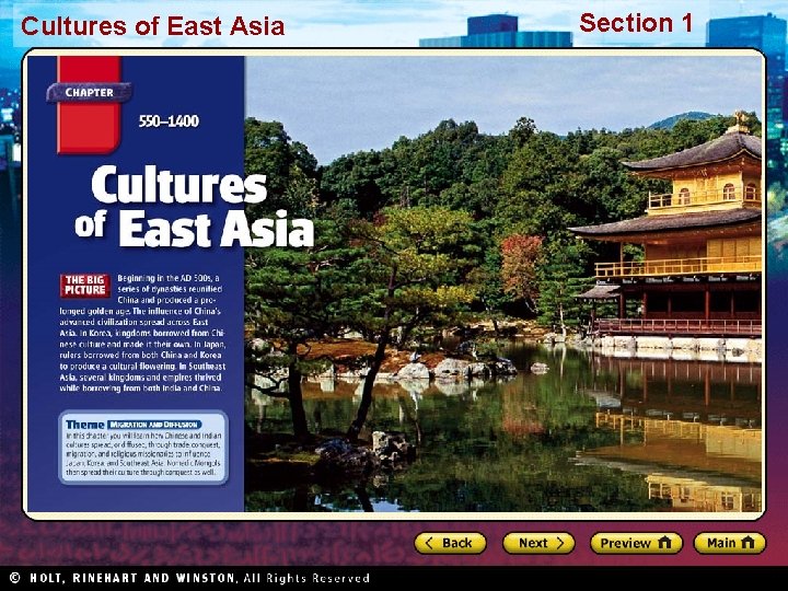 Cultures of East Asia Section 1 