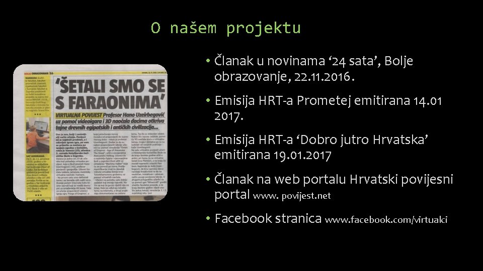 O našem projektu • Članak u novinama ‘ 24 sata’, Bolje obrazovanje, 22. 11.