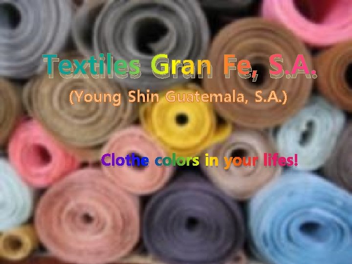 Textiles Gran Fe, S. A. (Young Shin Guatemala, S. A. ) Clothe colors in