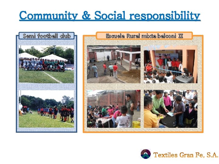 Community & Social responsibility Semi football club Escuela Rural mixta balconi Ⅱ 