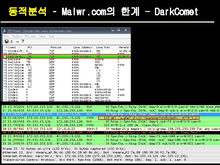 동적분석 – Malwr. com의 한계 - Dark. Comet 