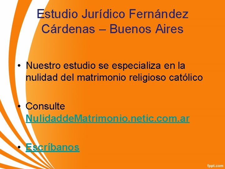 Estudio Jurídico Fernández Cárdenas – Buenos Aires • Nuestro estudio se especializa en la