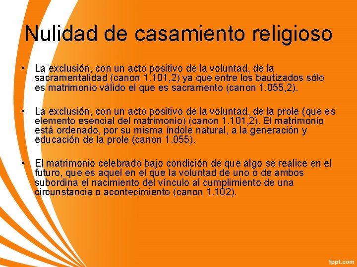 Nulidad de casamiento religioso • La exclusión, con un acto positivo de la voluntad,