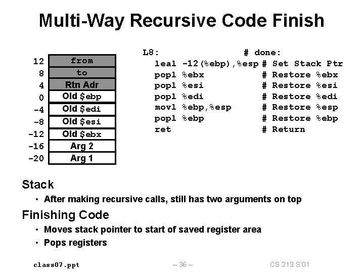 Multi-Way Recursive Code Finish 12 8 4 0 -4 -8 -12 -16 -20 from Multi-Way Recursive Code Finish 12 8 4 0 -4 -8 -12 -16 -20 from