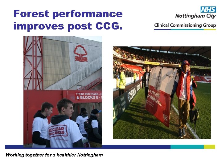 Forest performance improves post CCG. Working together for a healthier Nottingham 